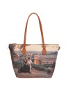  Ynot - Borsa Shopping Small in Ecopelle Stampa Città Yesbag