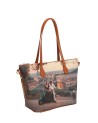  Ynot - Borsa Shopping Small in Ecopelle Stampa Città Yesbag