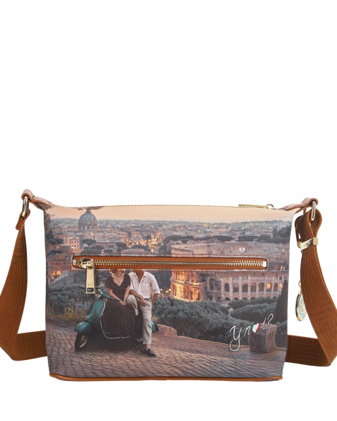 Ynot – Hobo-Tasche, Größe S, aus Kunstleder mit Città-Print