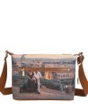 Ynot - Size S Hobo Bag in Faux Leather with "Città" Print by