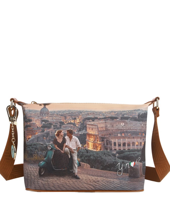  Ynot - Borsa Hobo Tg. S in Ecopelle Stampa Città Yesbag