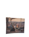  Ynot - Clutch Grande in Ecopelle con Tracolla Stampa Città