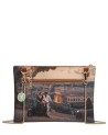 Ynot - Large Faux Leather Clutch with Shoulder Strap, "Città