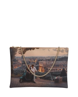 Ynot - Clutch Grande in Ecopelle con Tracolla Stampa Città