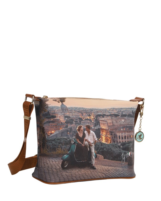  Ynot - Borsa Hobo Tg. L in Ecopelle Stampa Città Yesbag