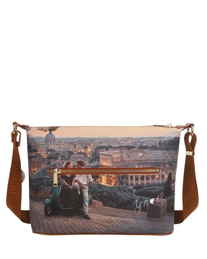  Ynot - Borsa Hobo Tg. L in Ecopelle Stampa Città Yesbag