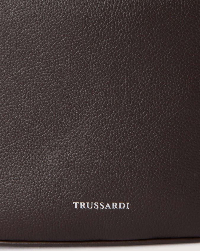 Trussardi - Kleine Hobo-Tasche aus genarbtem Leder in der Farbe