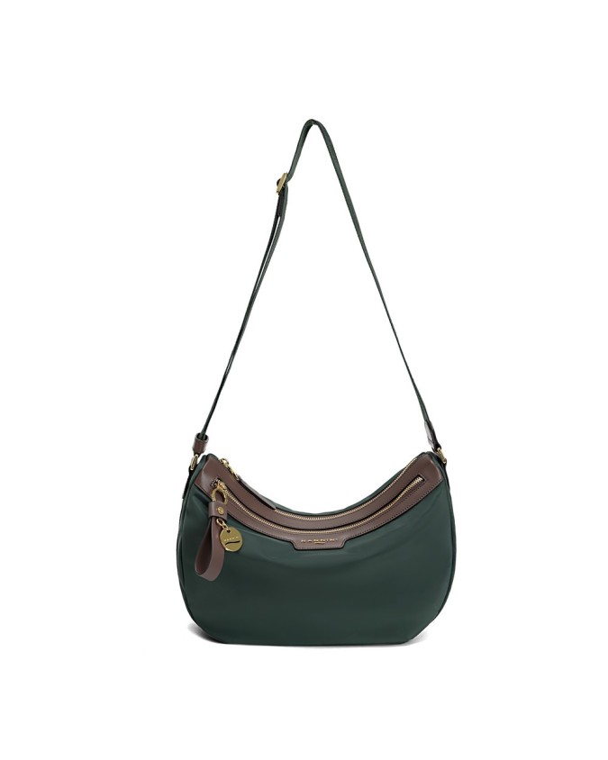 Nannini – Half-Moon Shoulder Bag in Nylon and Liberty Leather