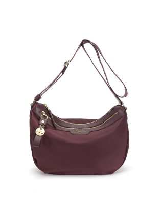 Nannini – Half-Moon Shoulder Bag in Nylon and Liberty Leather