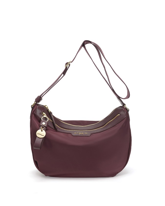 Nannini – Half-Moon Shoulder Bag in Nylon and Liberty Leather
