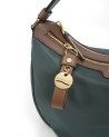Nannini – Half-Moon Shoulder Bag in Nylon and Liberty Leather