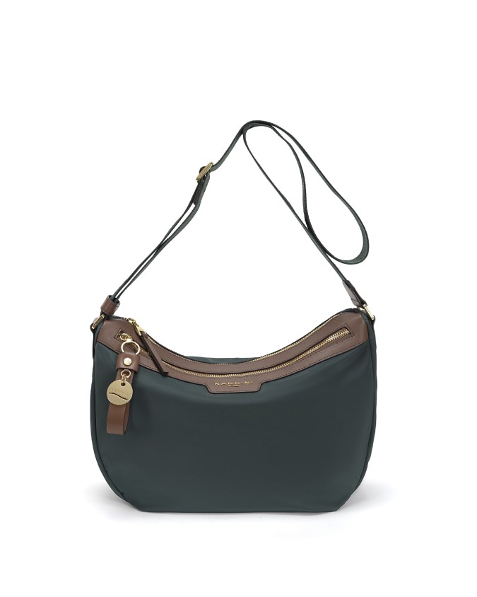 Nannini – Half-Moon Shoulder Bag in Nylon and Liberty Leather