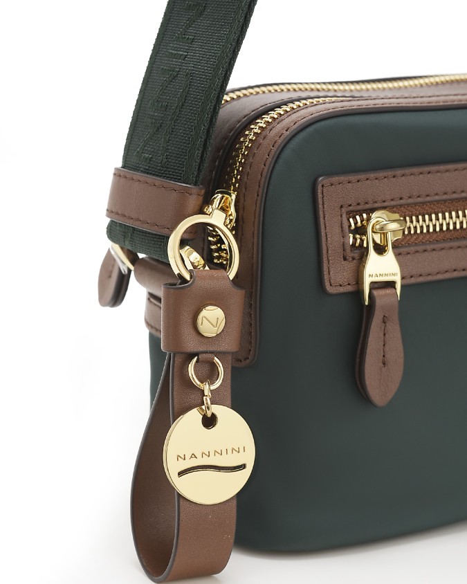  Nannini - Borsa a Tracolla Piccola con Due Comparti in Nylon e