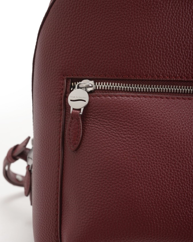  Nannini - Zaino Donna in Pelle con Tasca Esterna in Pelle