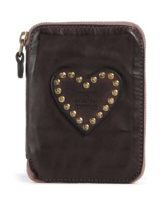 Campomaggi - Damenbrieftasche mit Nieten und Herz aus