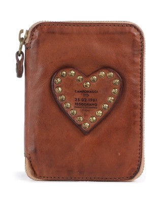 Campomaggi - Damenbrieftasche mit Nieten und Herz aus