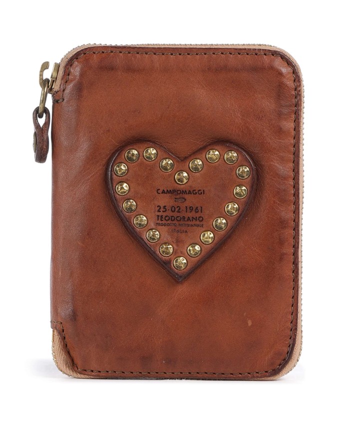 Campomaggi - Women's Wallet with Studs and a Heart, Made of
