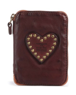 Campomaggi - Damenbrieftasche mit Nieten und Herz aus
