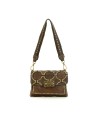 Campomaggi - Leather Shoulder Bag with Flap and Studs, Size S