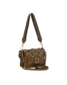 Campomaggi - Leather Shoulder Bag with Flap and Studs, Size S