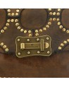 Campomaggi - Leather Shoulder Bag with Flap and Studs, Size S