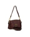 Campomaggi - Leather Shoulder Bag with Flap and Studs, Size S