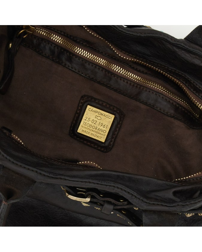 Campomaggi - Large Shopping Bag with Studs and Rhinestones in