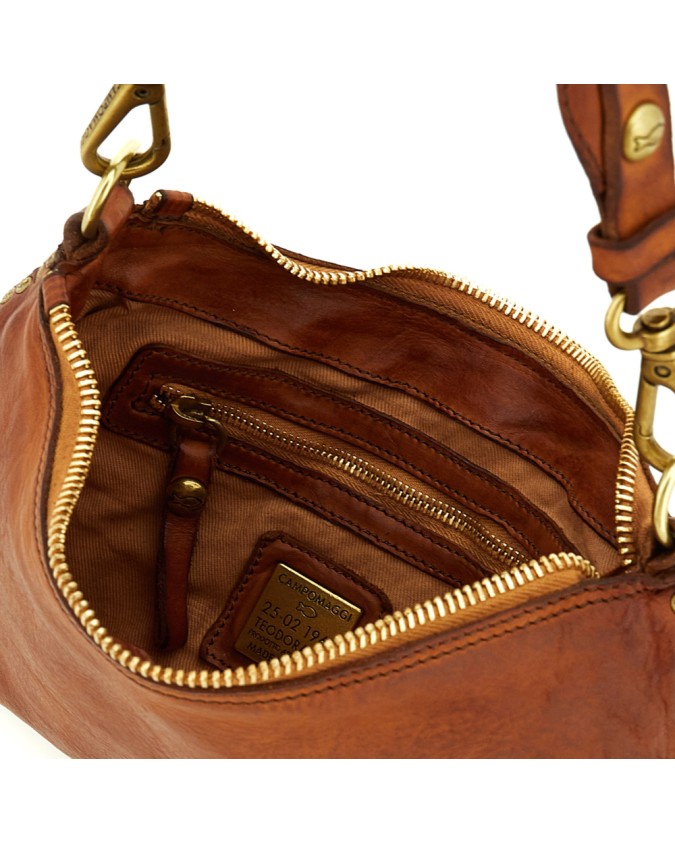 Campomaggi - Borsa a Spalla con Borchie in Pelle di Vacchetta