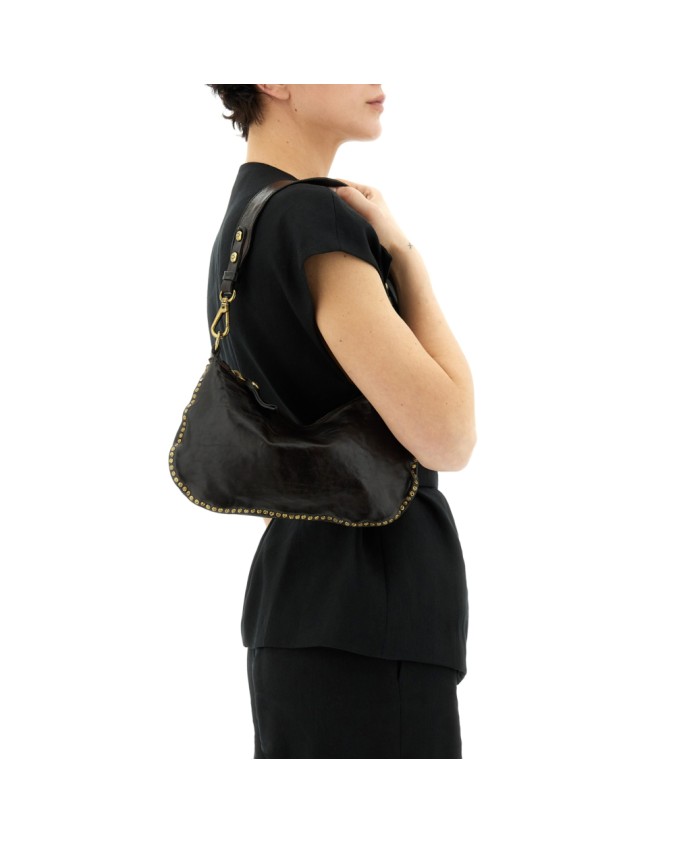 Campomaggi - Borsa a Spalla con Borchie in Pelle di Vacchetta