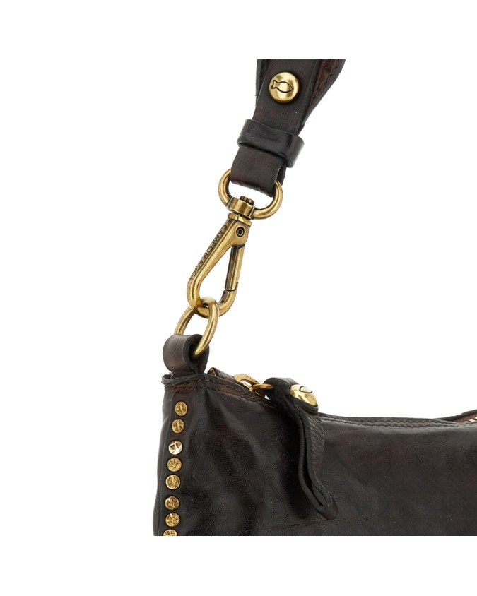  Campomaggi - Borsa a Spalla con Borchie in Pelle di Vacchetta