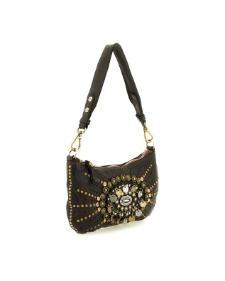 Campomaggi - Borsa a Spalla con Borchie e Strass in Pelle di 2
