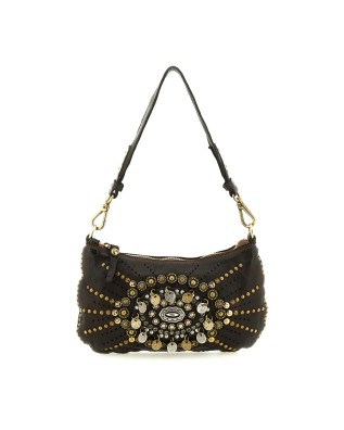 Campomaggi - Borsa a Spalla con Borchie e Strass in Pelle di