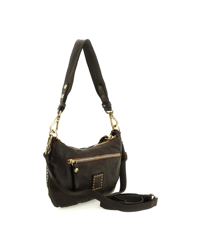  Campomaggi - Borsa a Spalla con Borchie e Strass in Pelle di