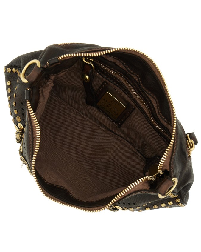  Campomaggi - Borsa a Spalla con Borchie e Strass in Pelle di