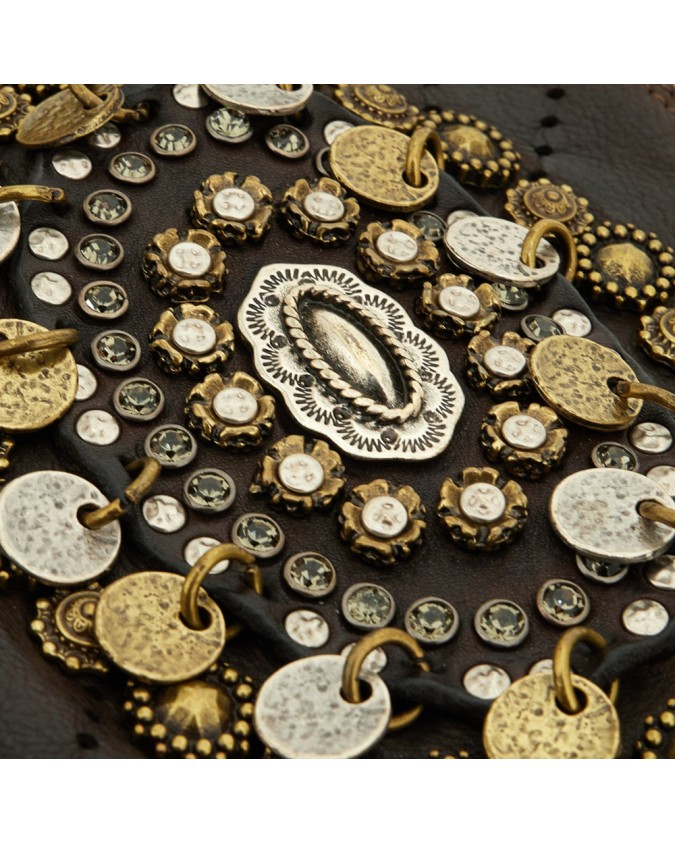  Campomaggi - Borsa a Spalla con Borchie e Strass in Pelle di
