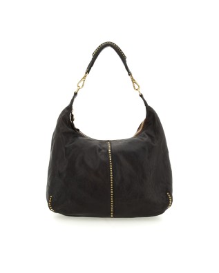  Campomaggi - Borsa Hobo con Borchie in Pelle di Vacchetta