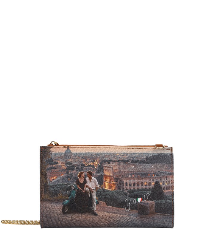 Ynot - Portafoglio Donna con Tracollina in Ecopelle Stampa