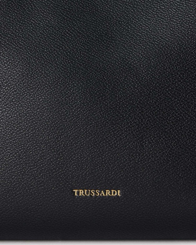  Trussardi - Borsa Shopper con Tracolla in Tessuto Spalmato e