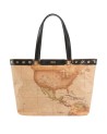  Alviero Martini Prima Classe - Borsa shopping in tessuto soft