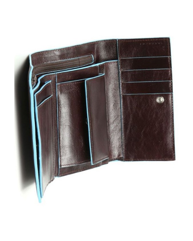 PIQUADRO - Portafoglio Donna in Pelle Mogano - Blue Square - PD1853B2/MO su
