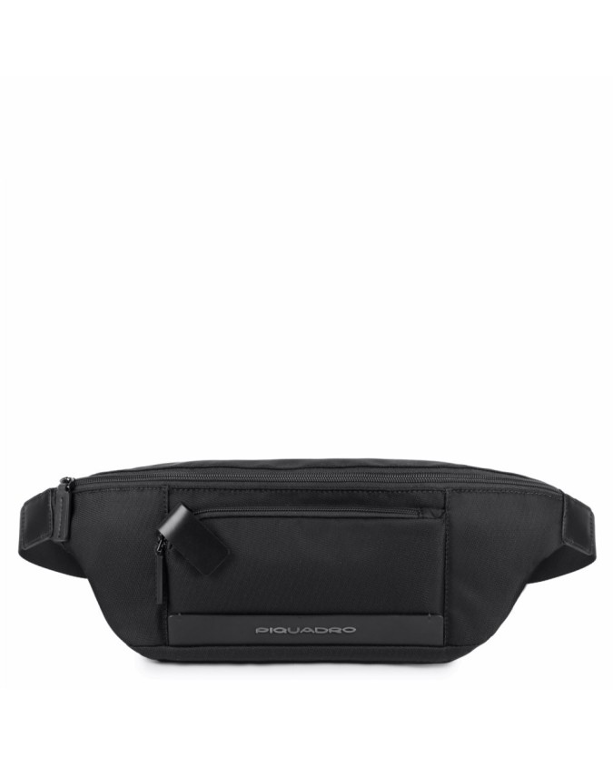 Piquadro - Marsupio in pelle e tessuto - Nero - Linea Klout - CA2174S100/N  su