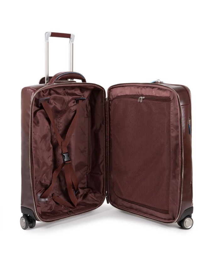 Piquadro - Trolley cabina porta PC 15.6'' in pelle Blue Square