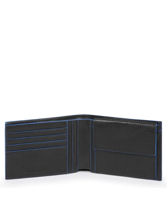 Piquadro Portafoglio uomo con portamonete e protezione anti-frode RFID Blue  Square - PU257B2SR | Studioarch.com