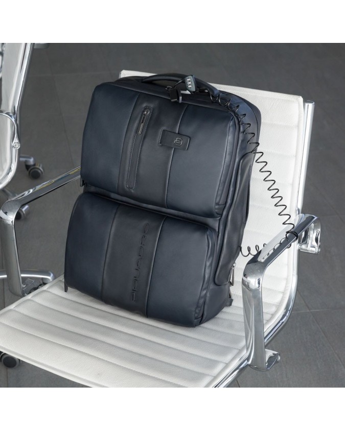 Piquadro Zaino in pelle porta PC 17,3\