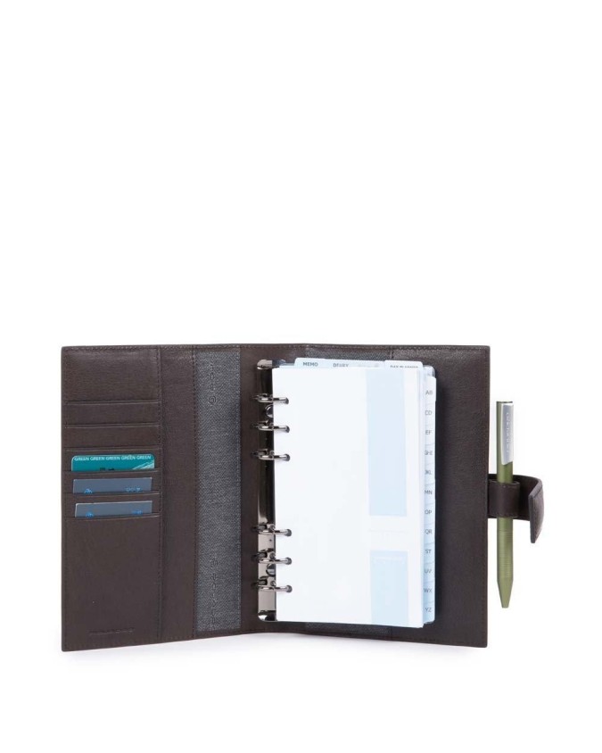 PIQUADRO - Organizer medio con patta, porta penne - Testa di moro -  AG1076B3/TM