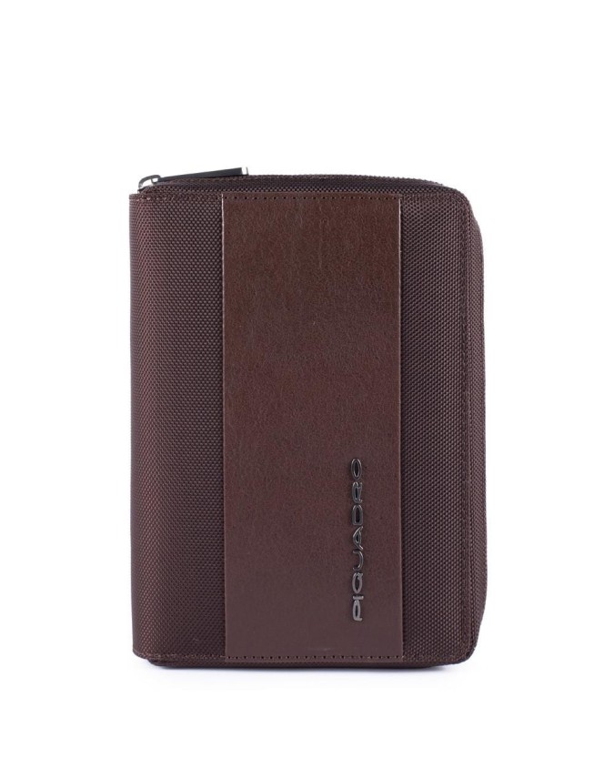 PIQUADRO - Organizer medio con chiusura a zip - Testa di moro - AG4527BR/TM  su
