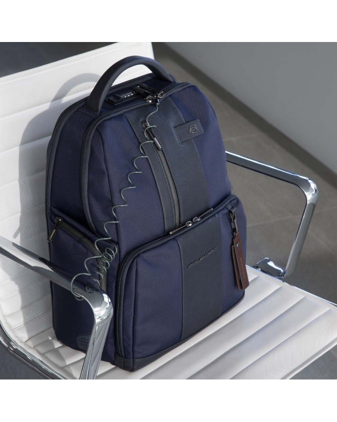 Piquadro - Zaino iconico all-tech in pelle e tessuto Bagmotic Brief 2 -  CA4439BR2BM