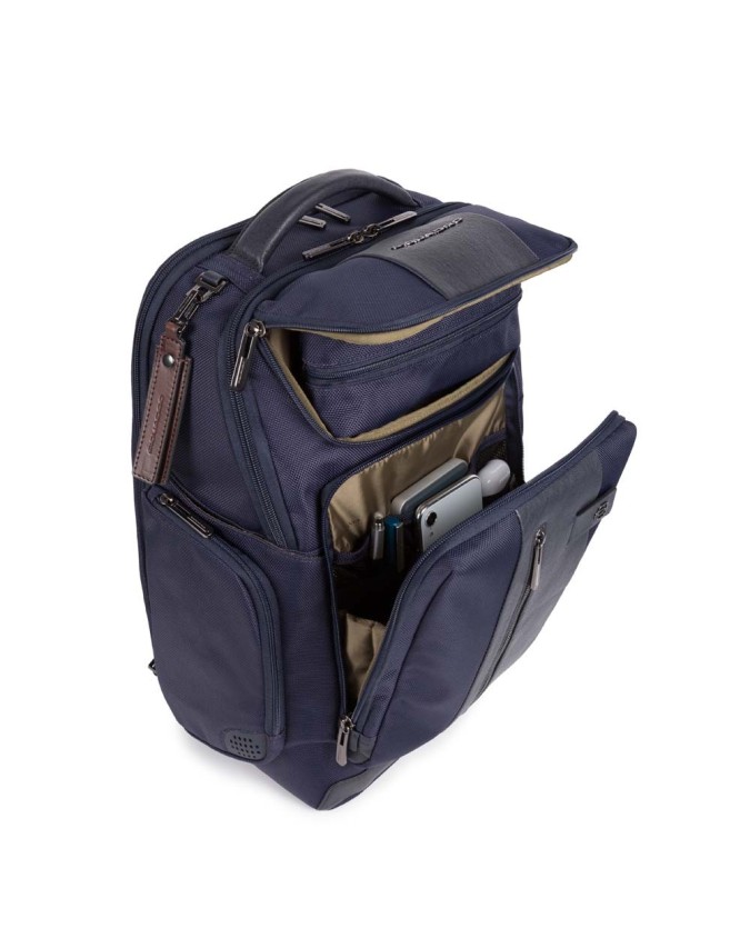 Piquadro - Zaino fast-check Brief 2 con placca USB e micro-USB Bagmotic