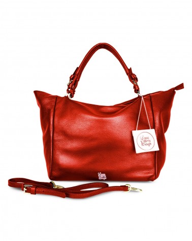 Borse a Spalla Love My Bags Happy - Sacca in vitello due manici