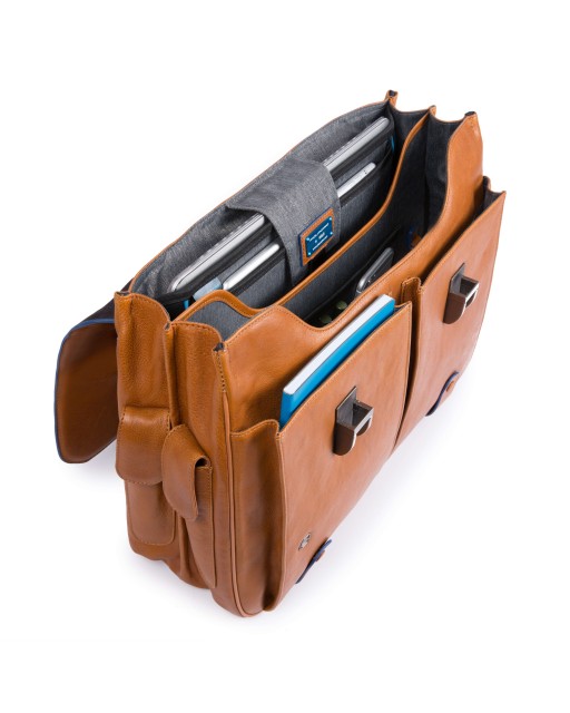 Piquadro - Cartella due tasche due chiusure in pelle Blue Square - CA1068B2S